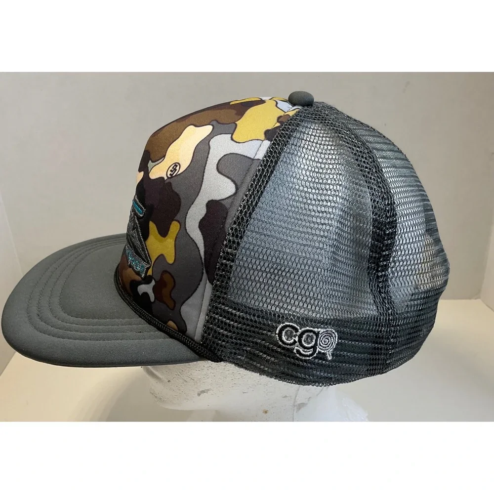 CG Habitats Sports Haus Adventure Outpost Camo Trucker Hat Snapback Grey Cap